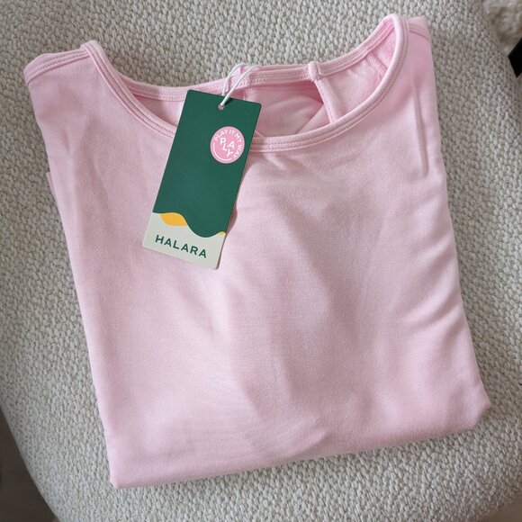 HALARA - Open back Crossover Hem Cut Out Cropped Casual Sports Top - NEW - Picture 6 of 7